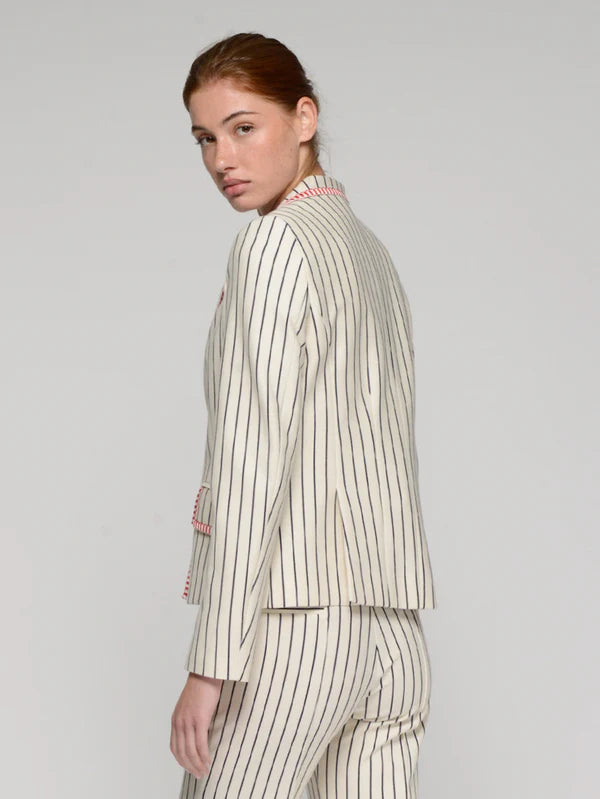Vilagallo - Striped Jacket with Red Trim