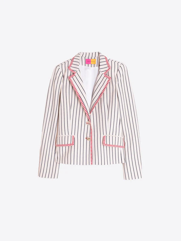 Vilagallo - Striped Jacket with Red Trim