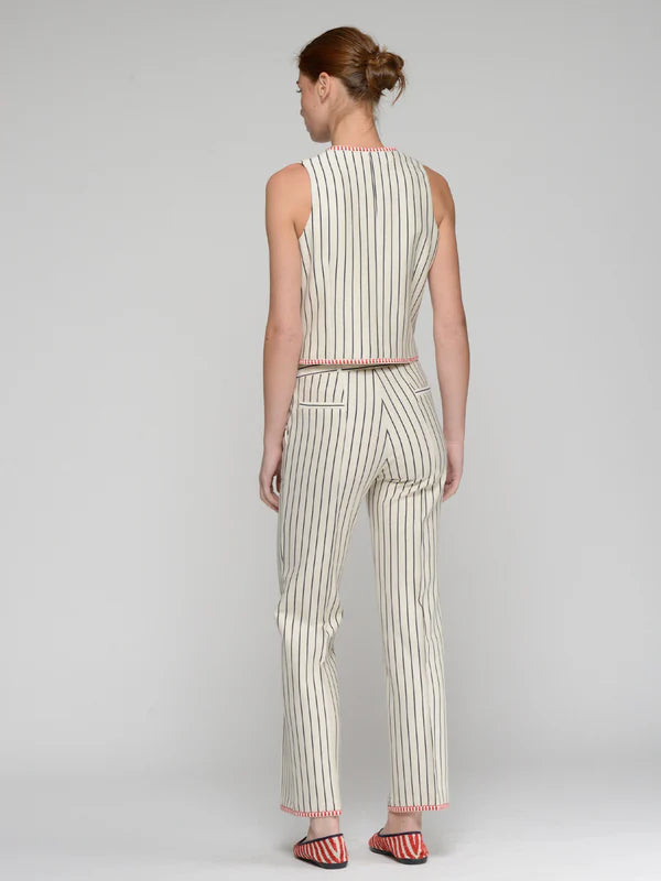 Vilagallo - Striped Pants with Red Trim