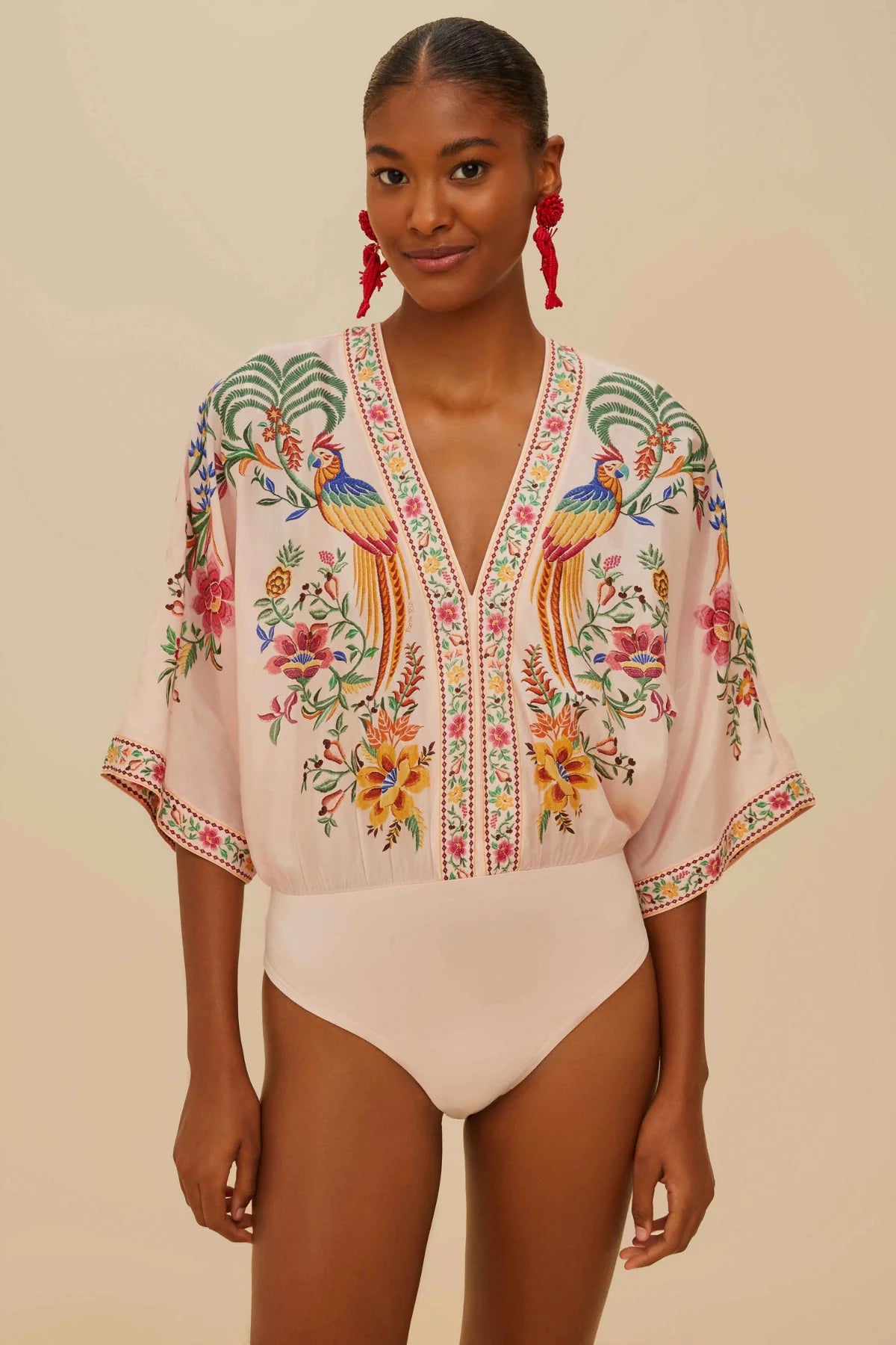 Farm Rio - Delicate Forest Pink Bodysuit