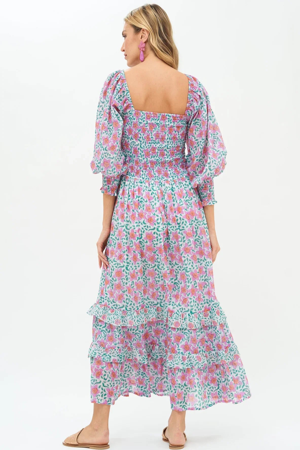 Oliphant - Jardin Smocked Top Ruffle Midi