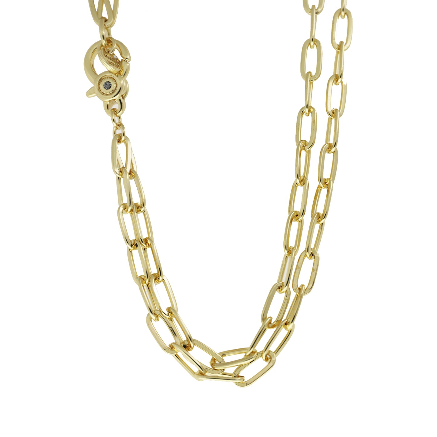 Gold Plated-36" link chain with charm clasp