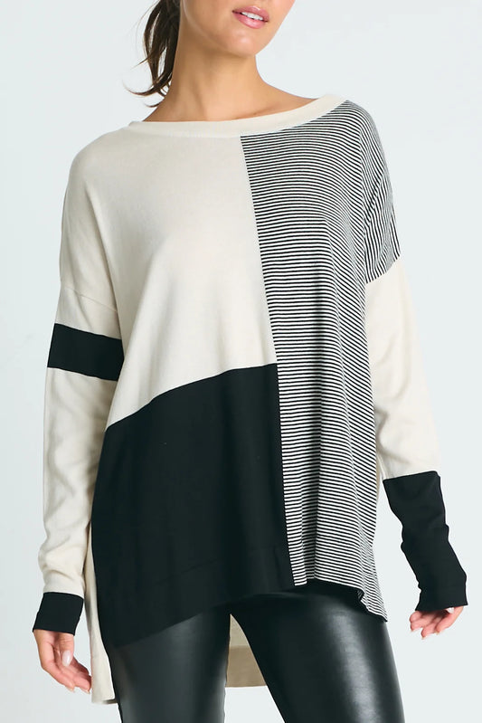 Pima Cotton Mod Graphic Crewneck Sweater