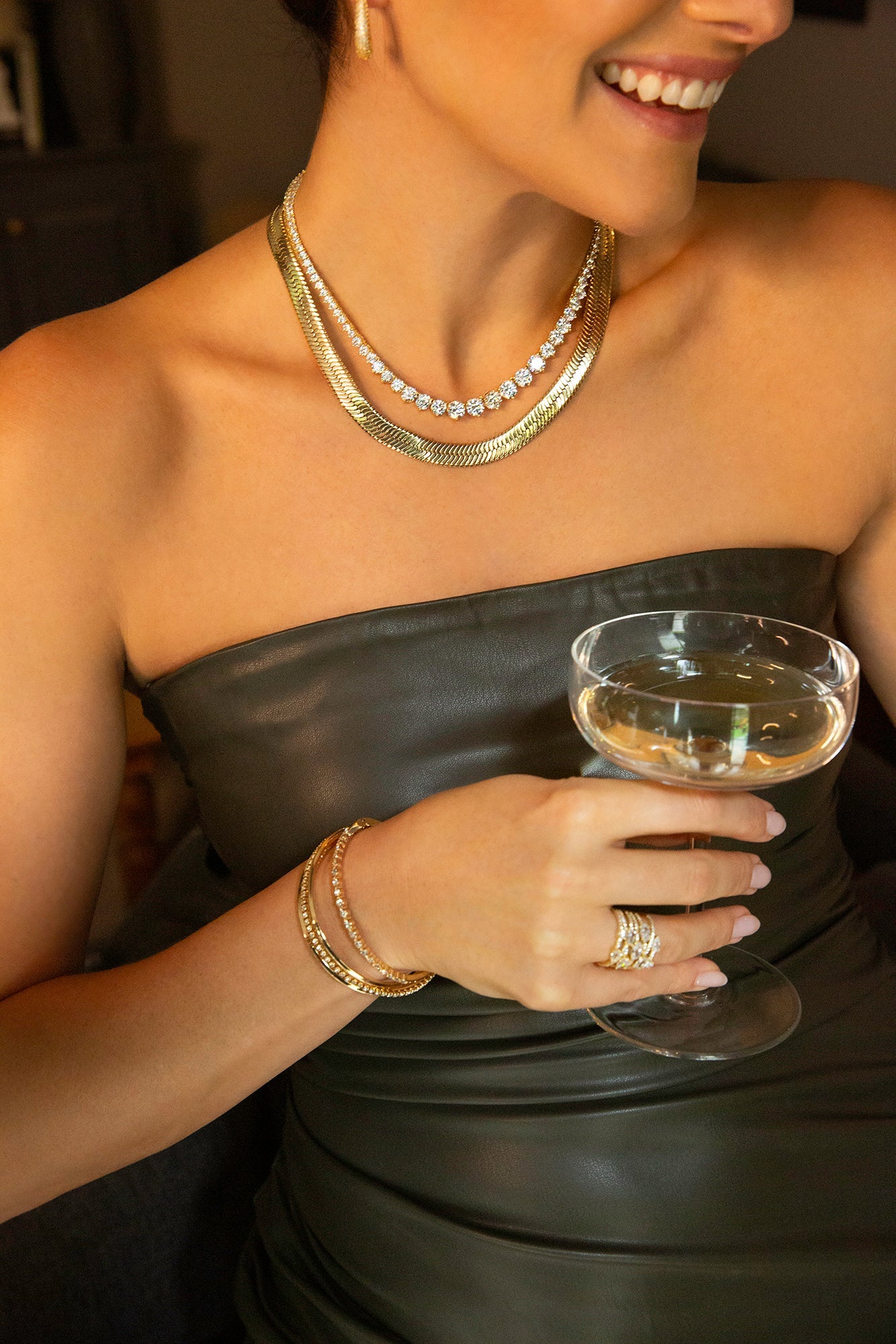 Herringbone Chain Necklace Thick