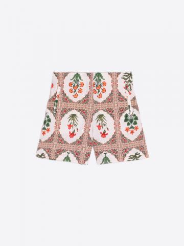 Bermuda Sandra Flor Seersucker Shorts