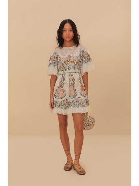 Sweet Bloom Off White Mini Dress