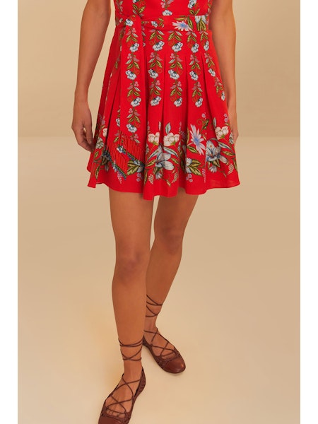 Farm Rio - Sweet Bloom Bouquet Red Sleeveless Mini Dress
