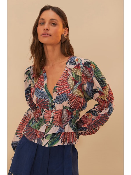 Farm Rio - Macaw Flight Pink Blouse
