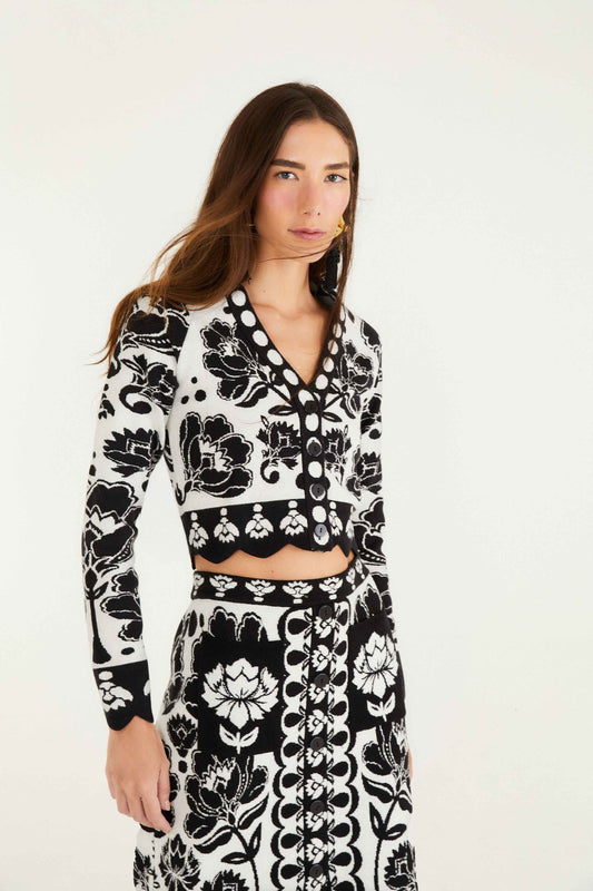 Farm Rio - Floral Arabeque Knit Top