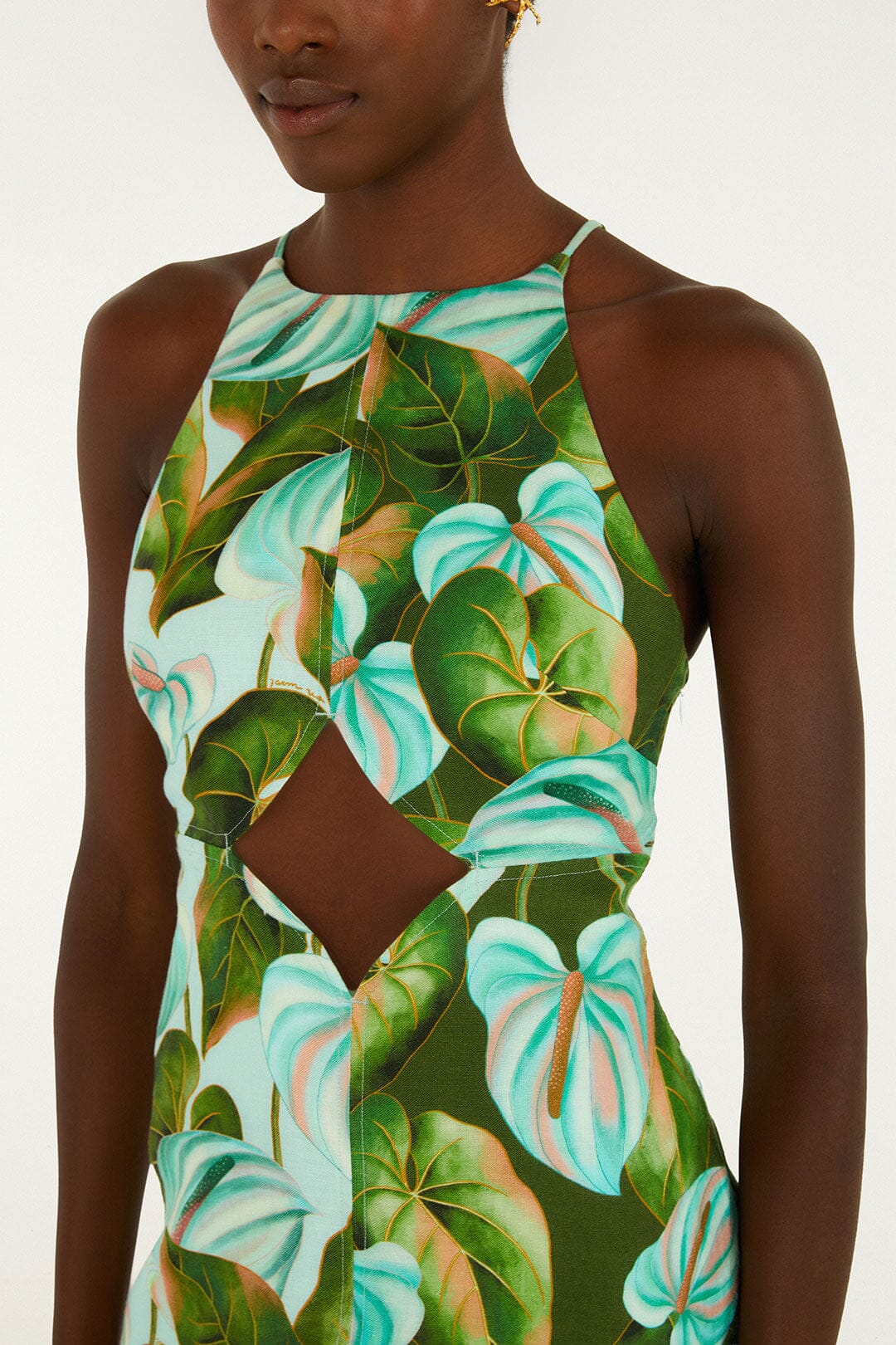 Farm Rio - Antrium Leaves Mix Midi Dress