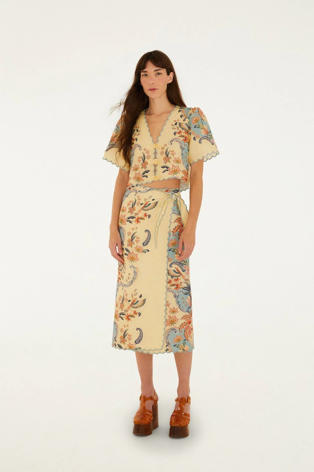 Farm Rio - Boho Beauty Butter Short Sleeve Top