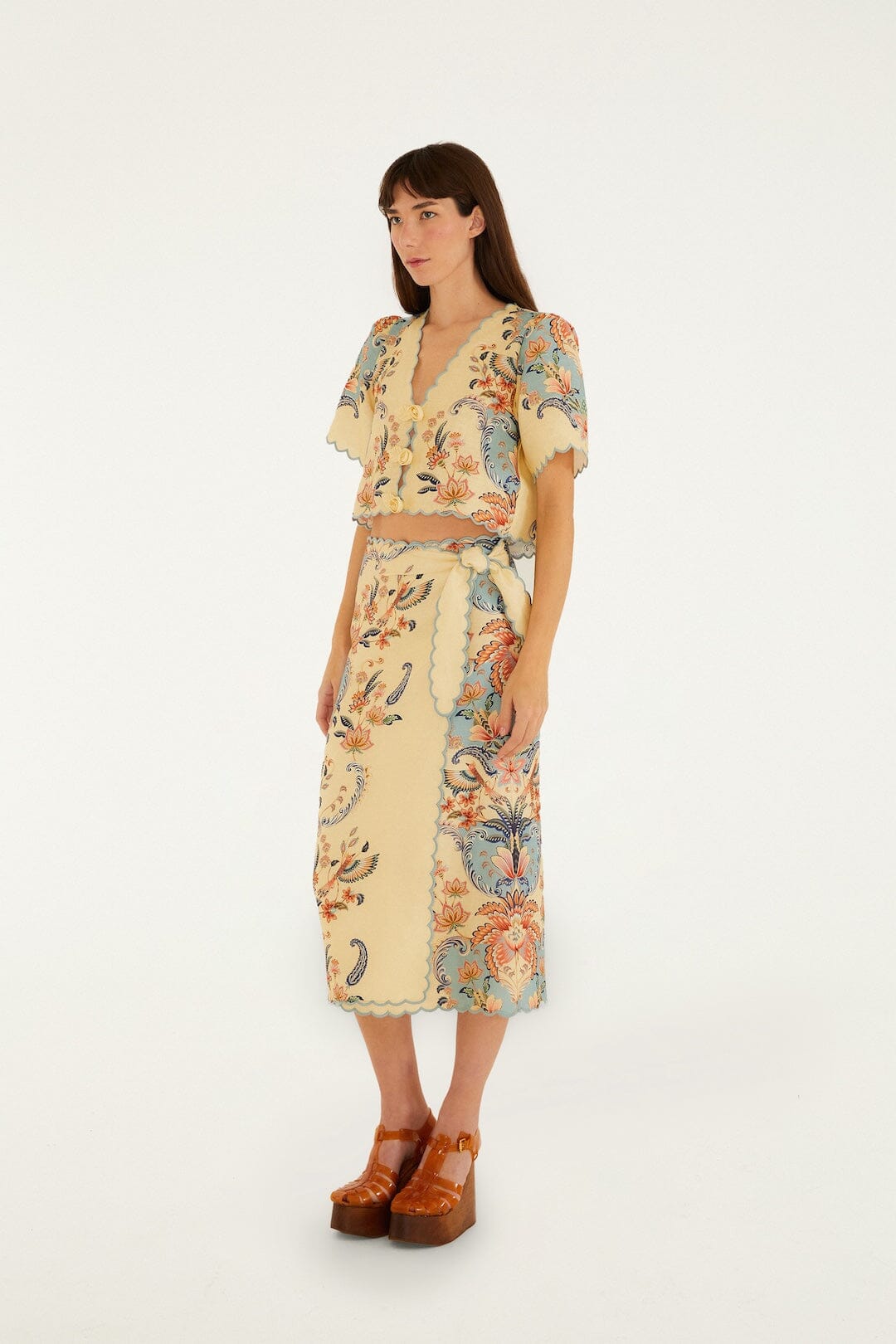 Farm Rio - Boho Beauty Butter Midi Skirt