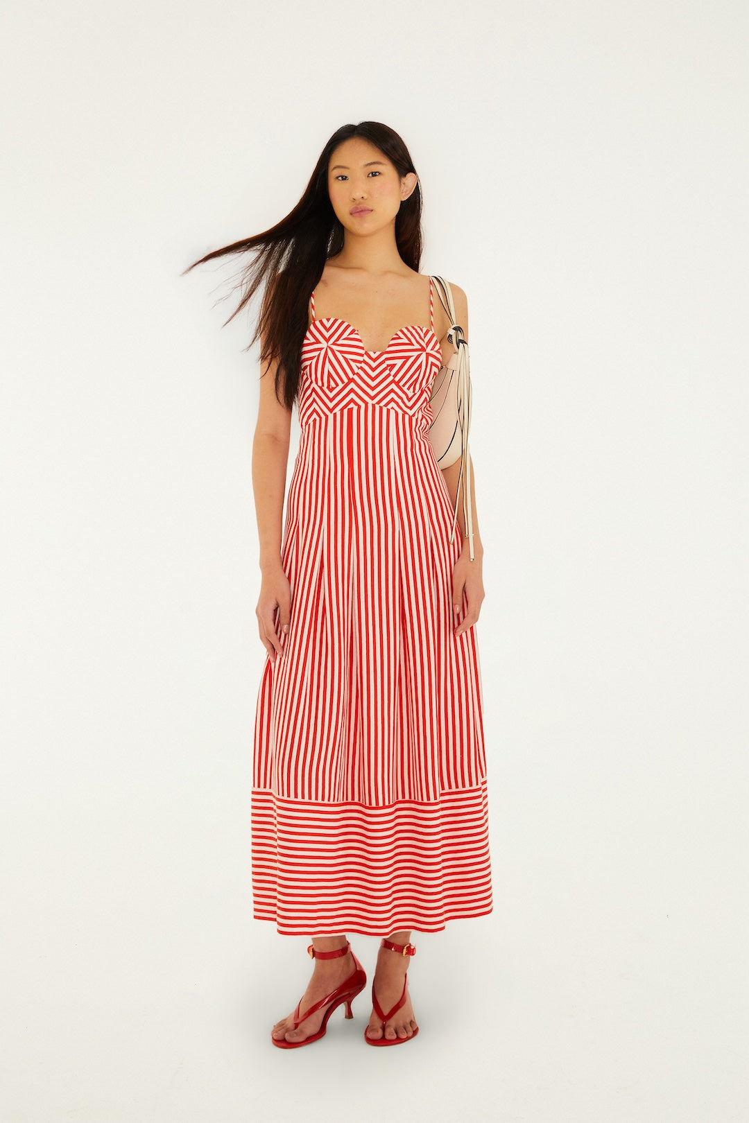 Farm Rio - Checkered Stripes Maxi Dress