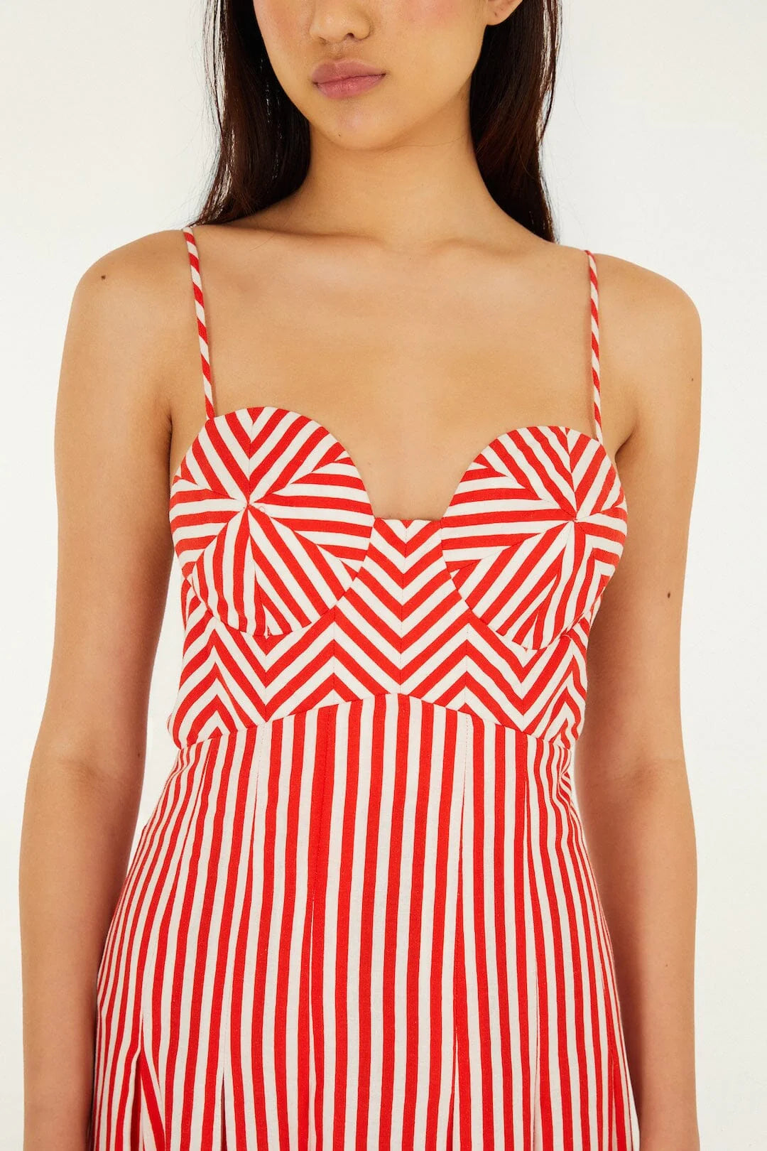 Farm Rio - Checkered Stripes Maxi Dress
