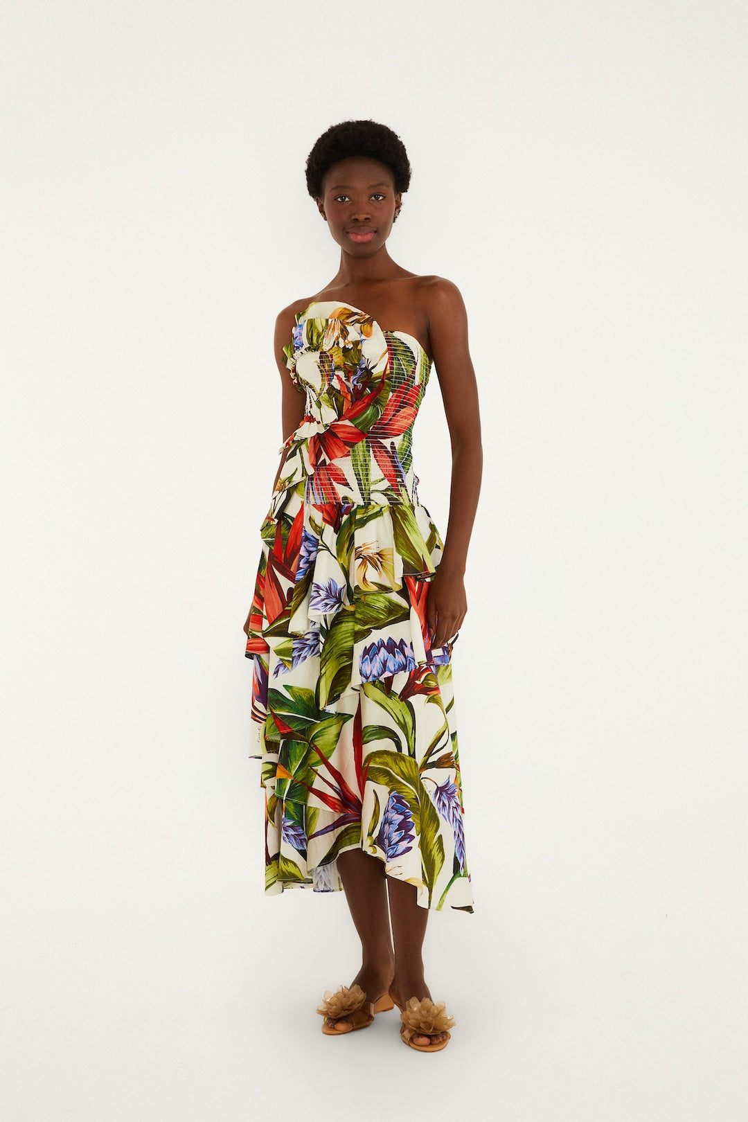 Farm Rio - Florart Strapless Maxi Dress
