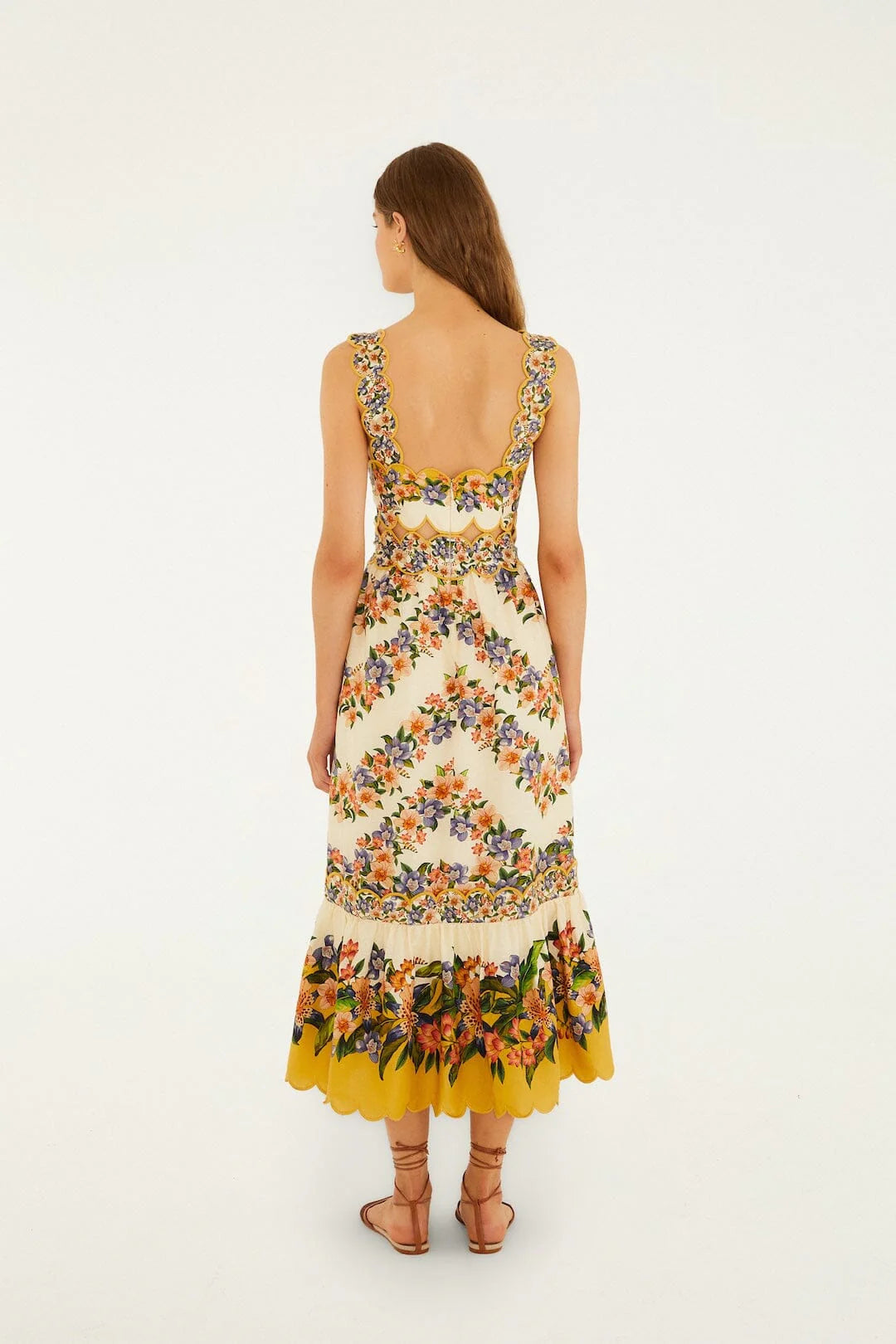 Farm Rio - Sand Hilo Stripes Midi Dress