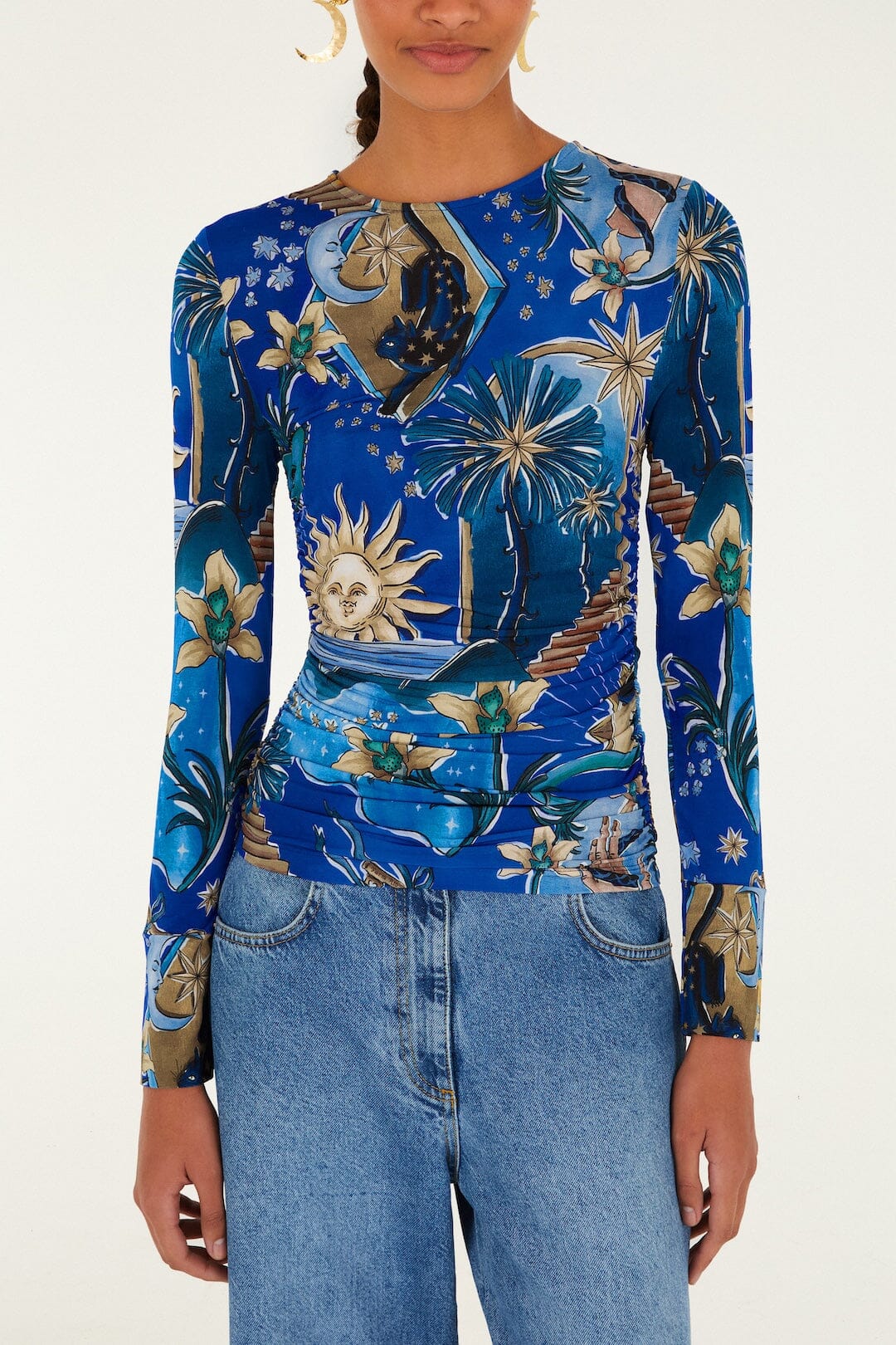 Farm Rio - Mystical Blue Jersey Blouse