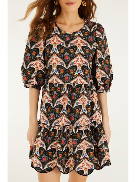 Farm Rio - Porcelain Birds Black Mini Dress