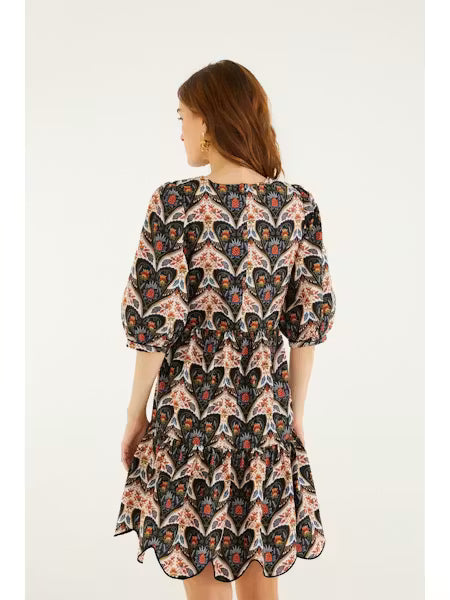 Farm Rio - Porcelain Birds Black Mini Dress