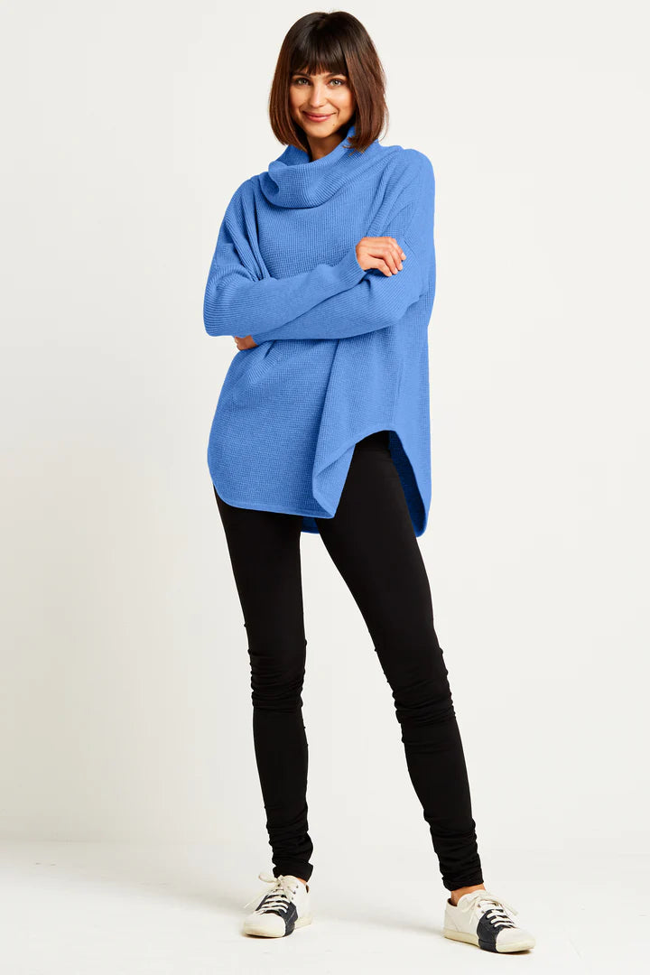 Pima Cotton Waffle Cowl Sweater