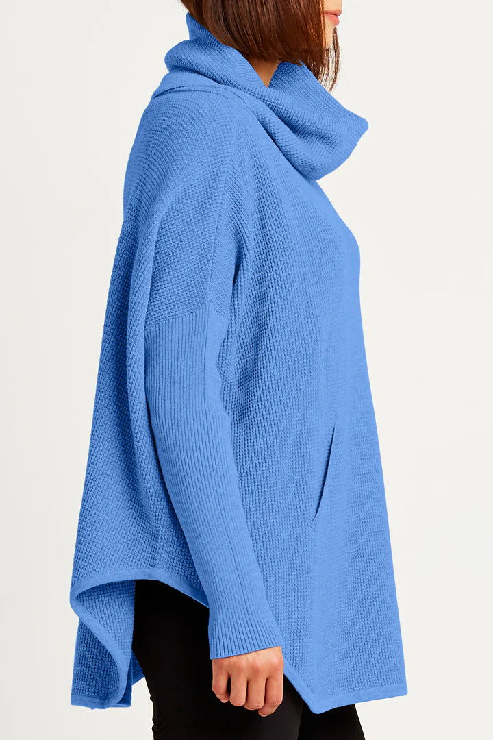 Pima Cotton Waffle Cowl Sweater