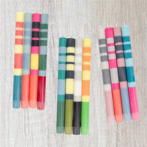 Striped Taper Candles