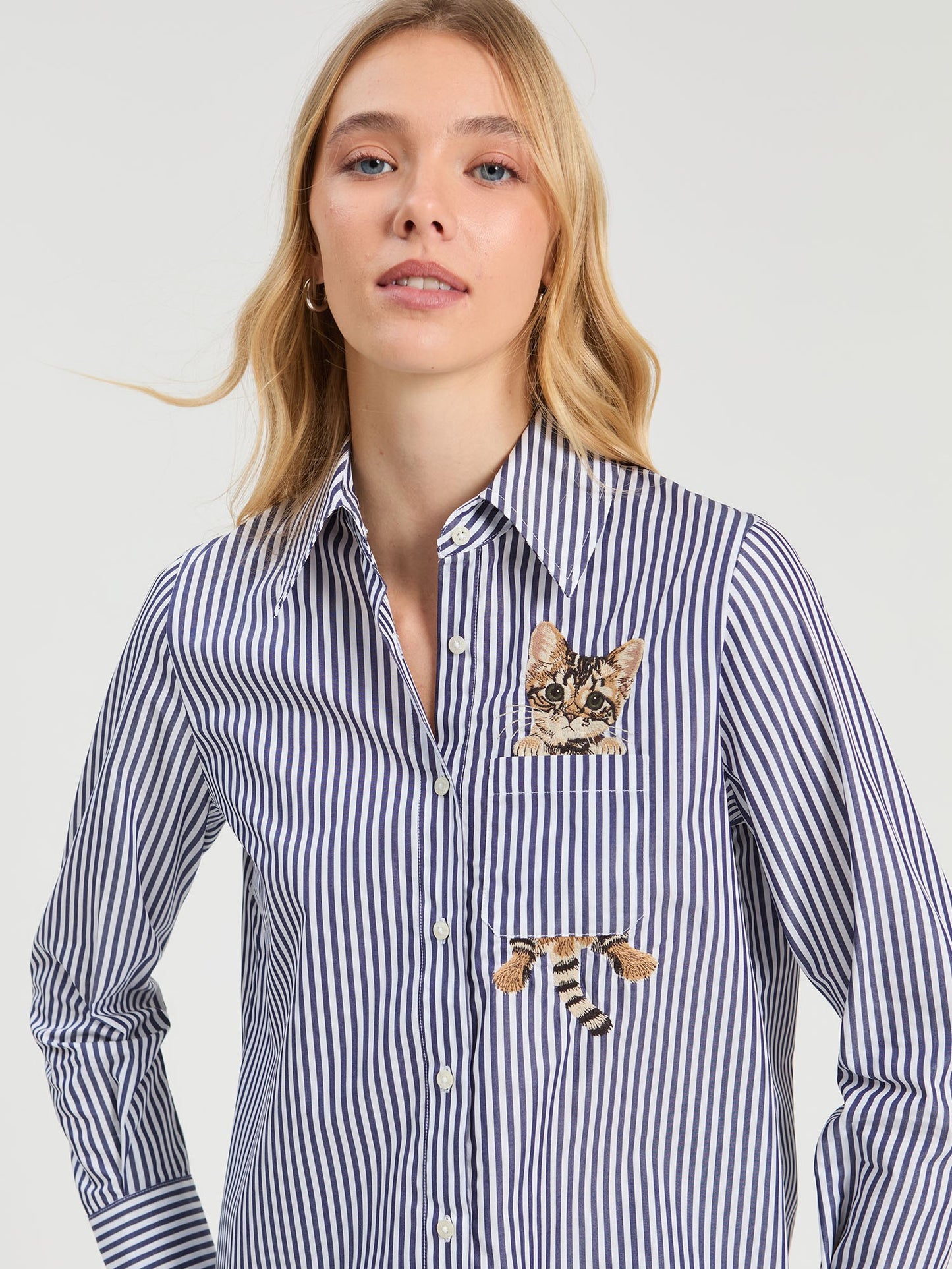 Vilagallo - Cat Striped Shirt