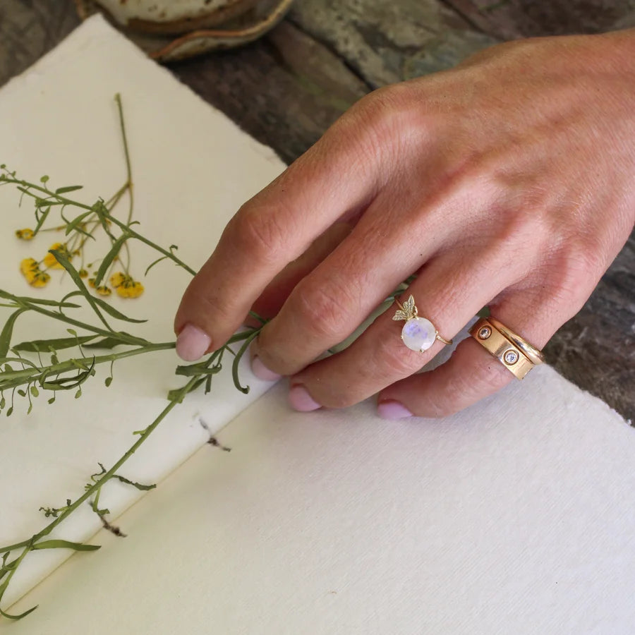 Sugarboo - Rainbow Moonstone Butterfly Ring