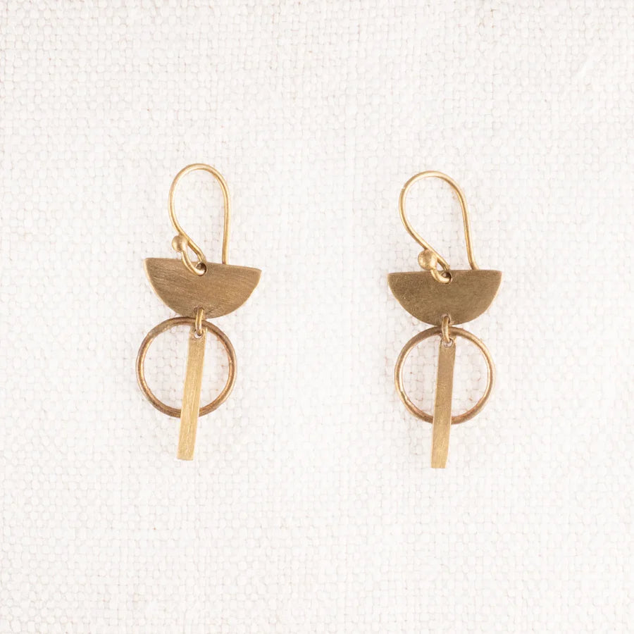Brass Basin Dangle Earrings