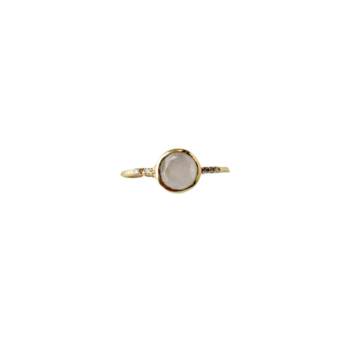 Sugarboo - Rainbow Moonstone Circle Bezel Ring