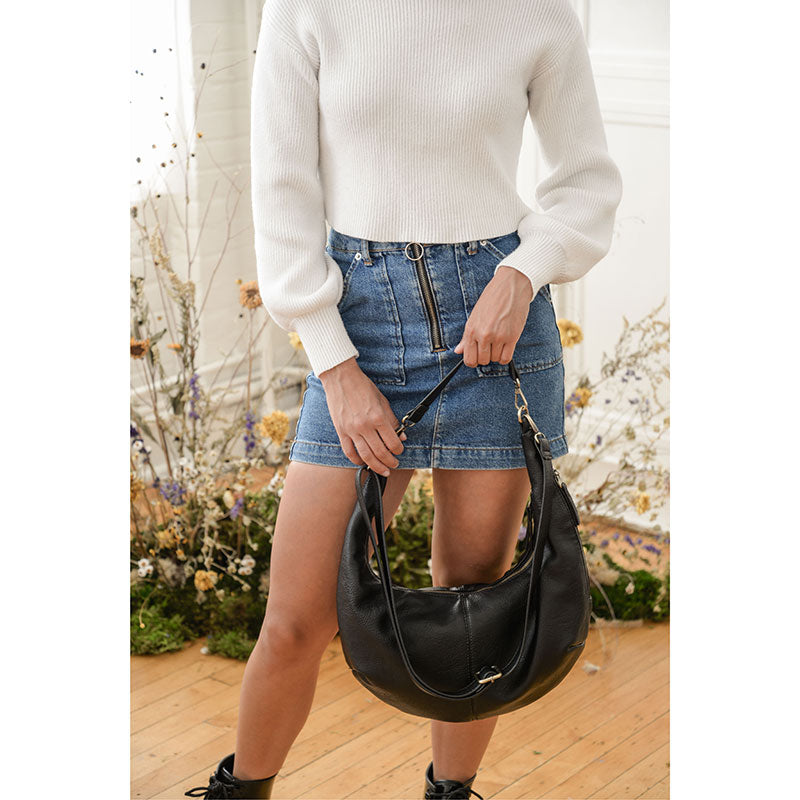 Rhea Slouchy Crescent Shoulder Crossbody Bag