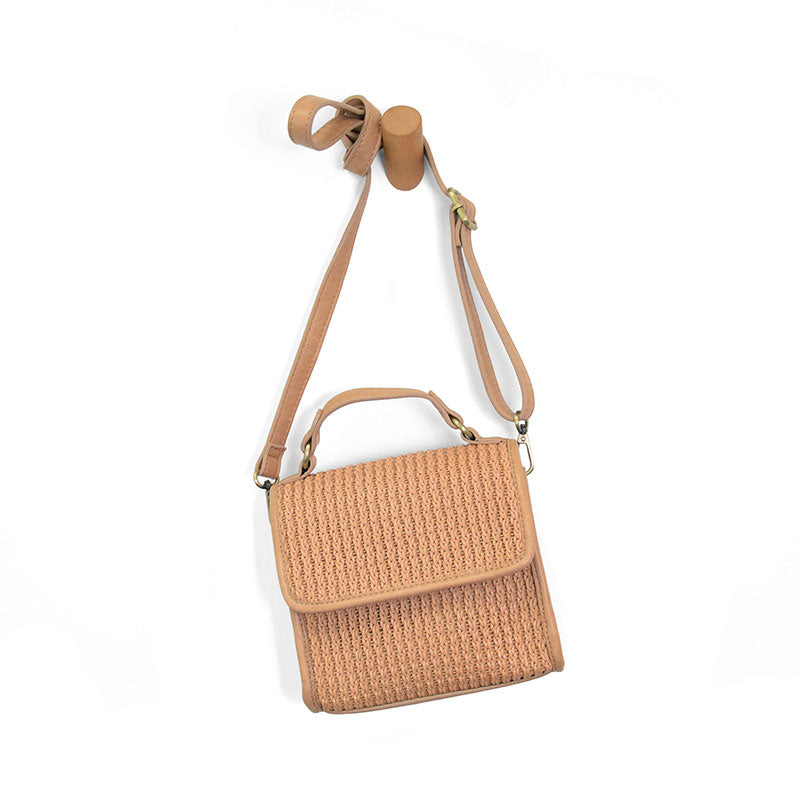 Freya Top Handle Flap Crossbody Braided Bag