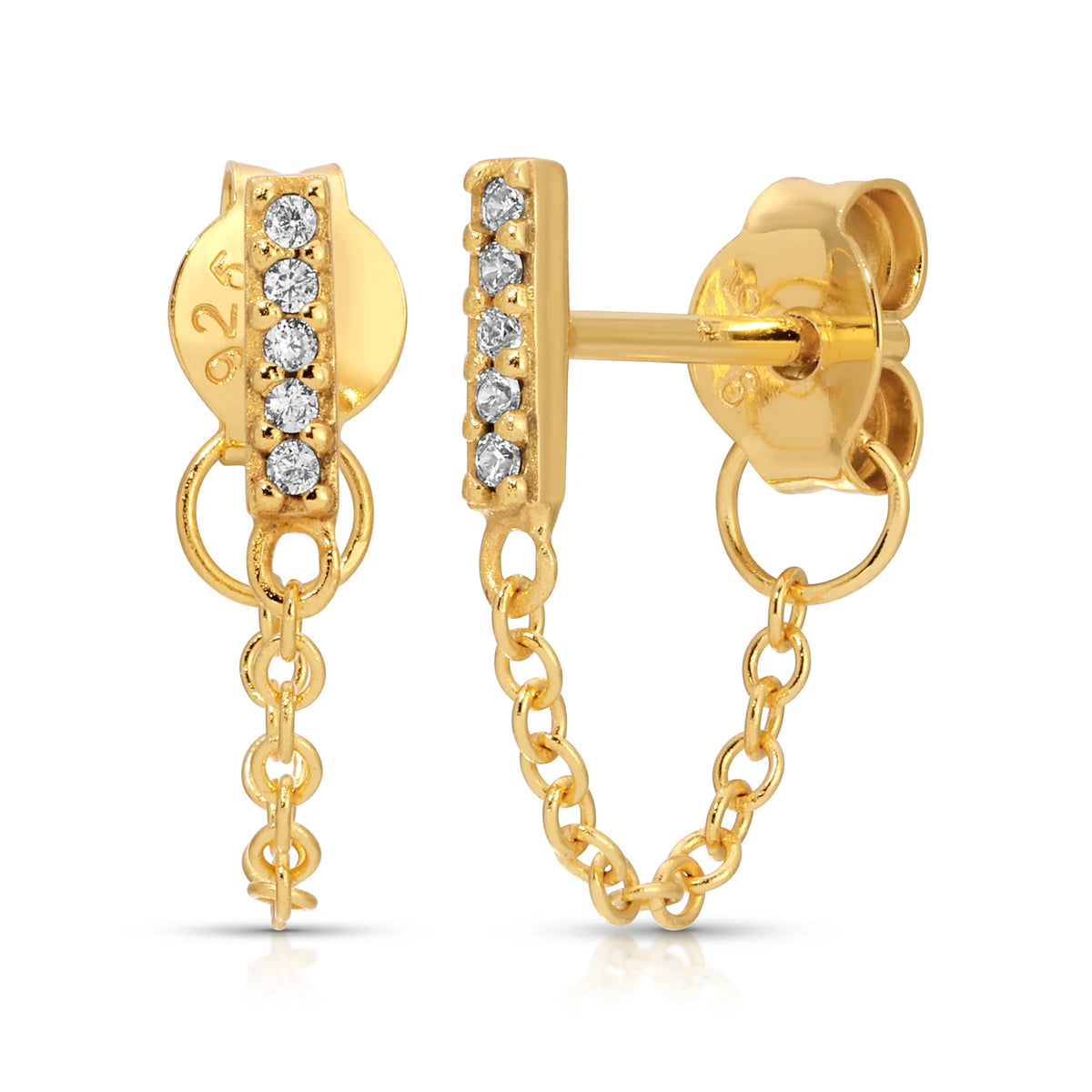 JLA - Lira Pave Bar Chain Earrings