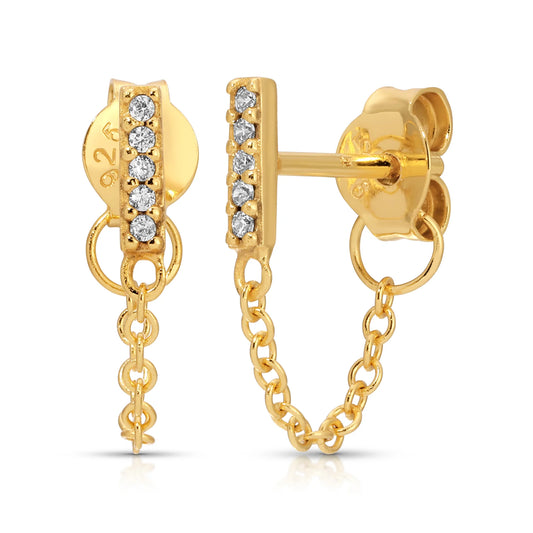 JLA - Lira Pave Bar Chain Earrings