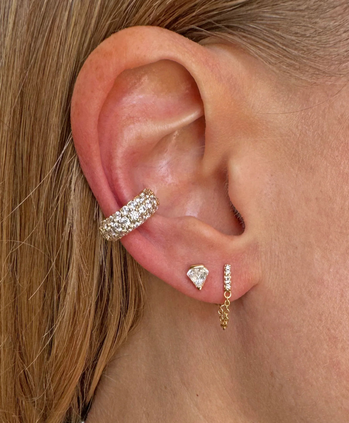JLA - Lira Pave Bar Chain Earrings