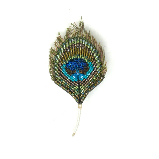 Trovelore Brooch - Luminous Peacock Feather