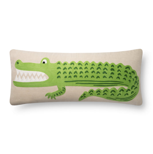 Rifle X Loloi Pillows: Alligator Green / Natural