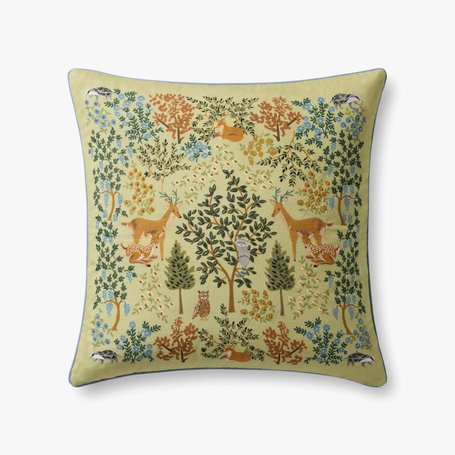 Rifle X Loloi Pillows: Woodland Forest Embroidered Pillow