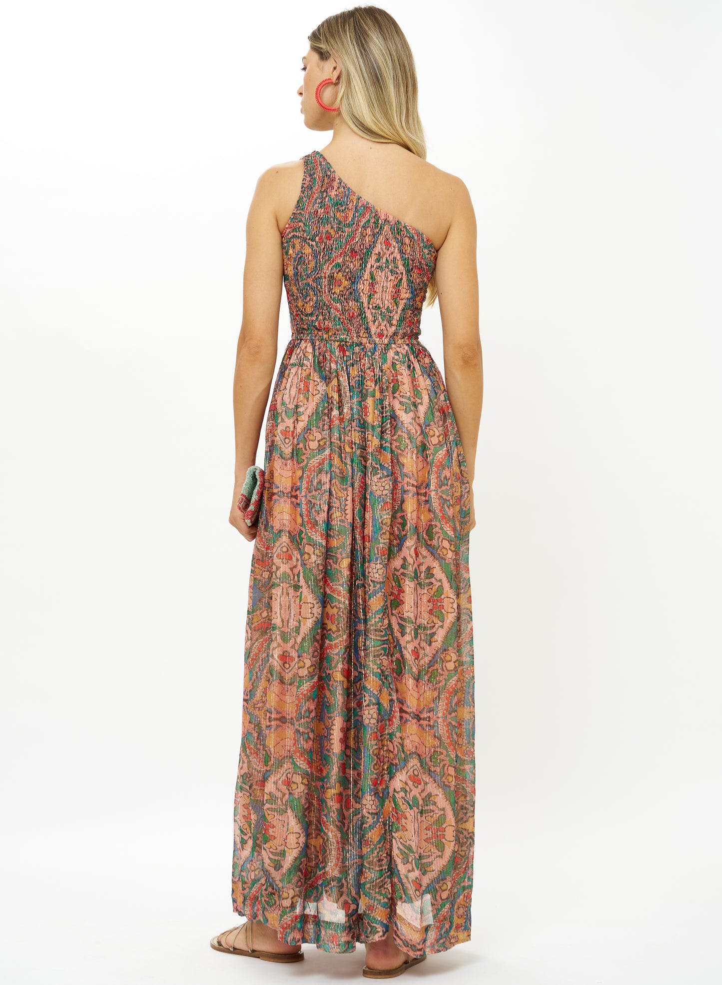 Oliphant Smocked One Shoulder Maxi