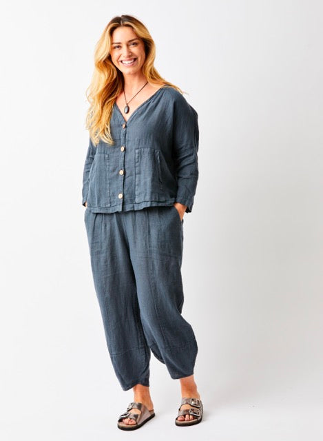 Suzy D- Sicily Carrot Linen Pants