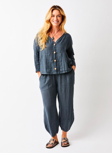 Suzy D- Sicily Carrot Linen Pants