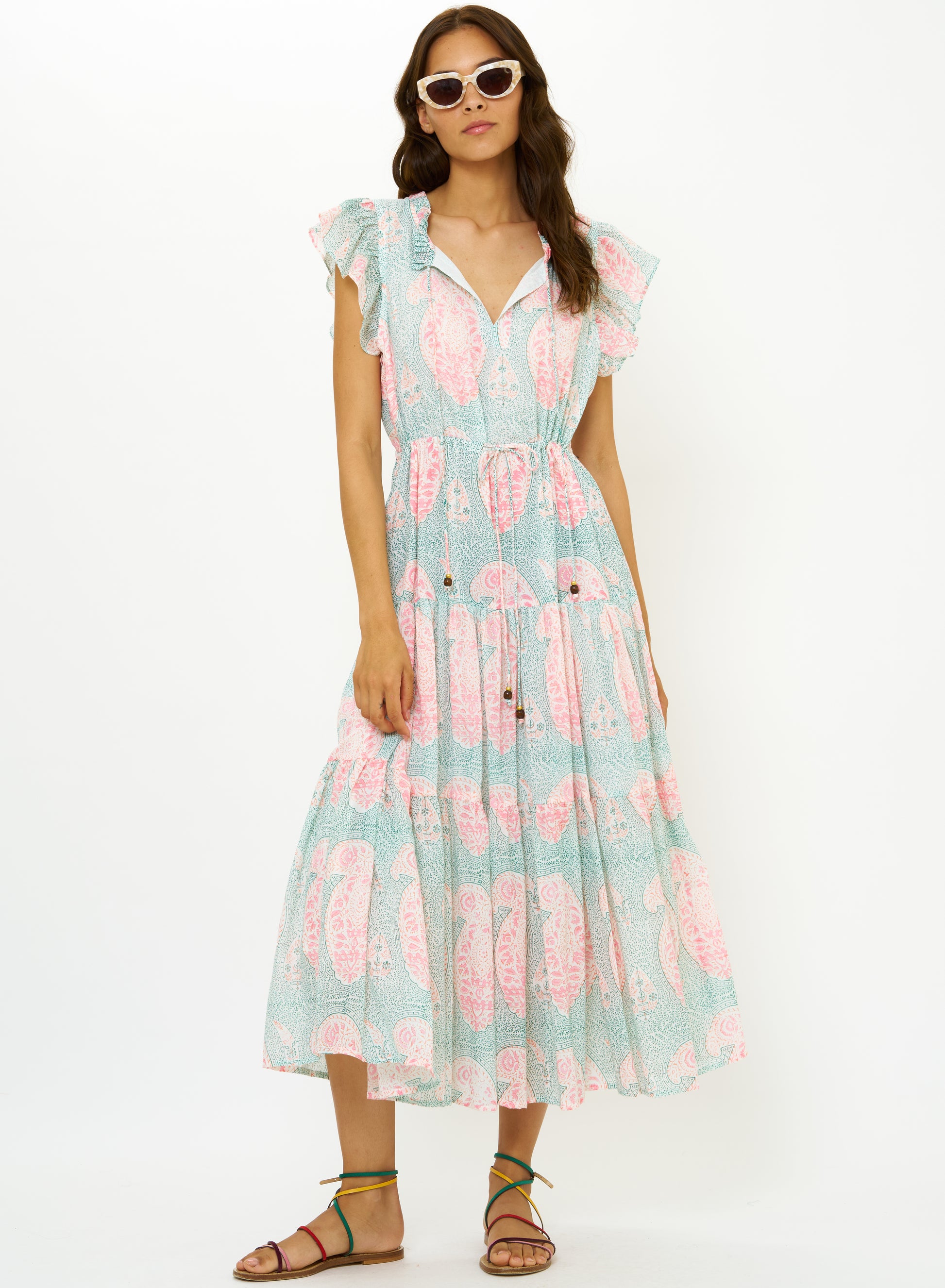 oliphant midi dress Oliphant Shirt Dress Midi-Nautilus Coral Shoptiques