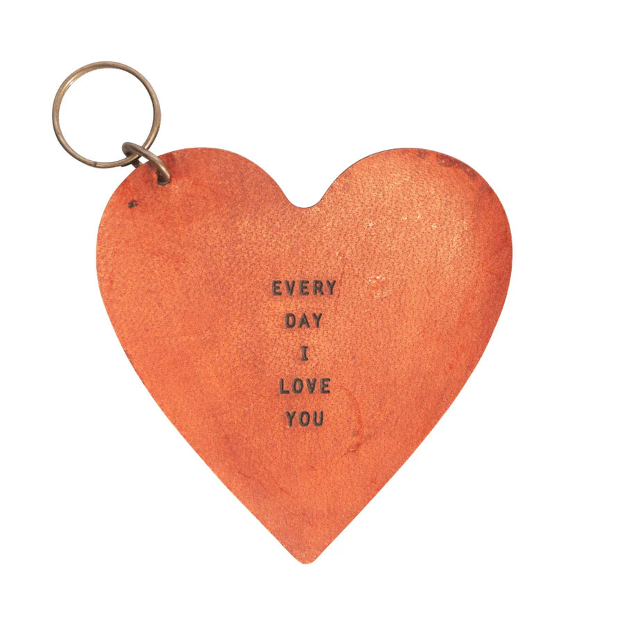 Leather Heart Keychain