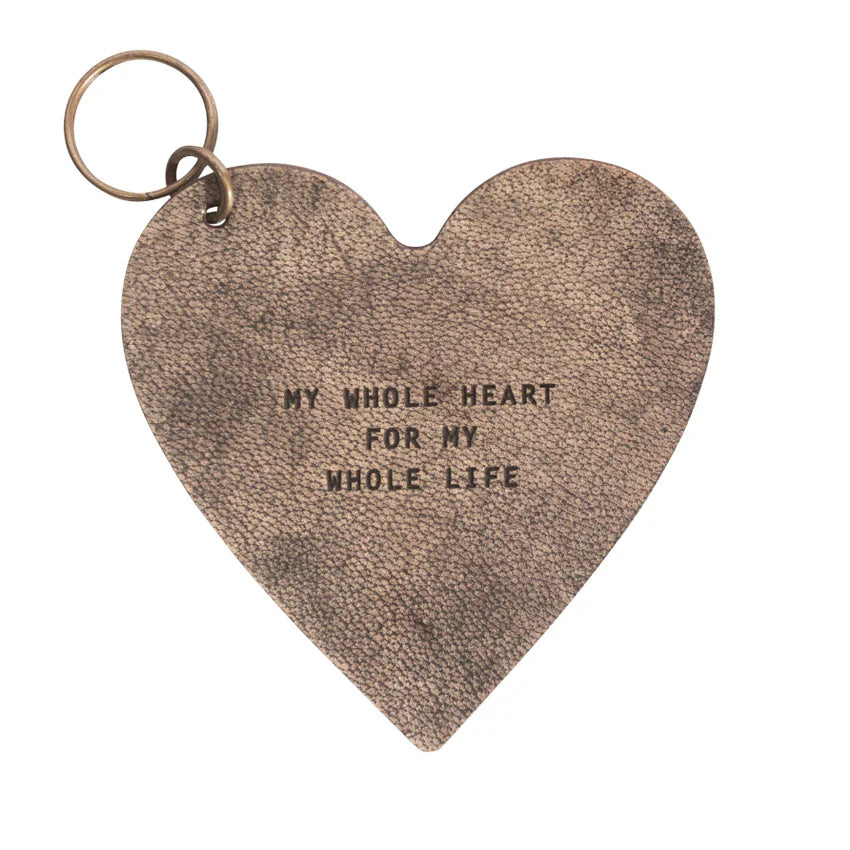 Leather Heart Keychain