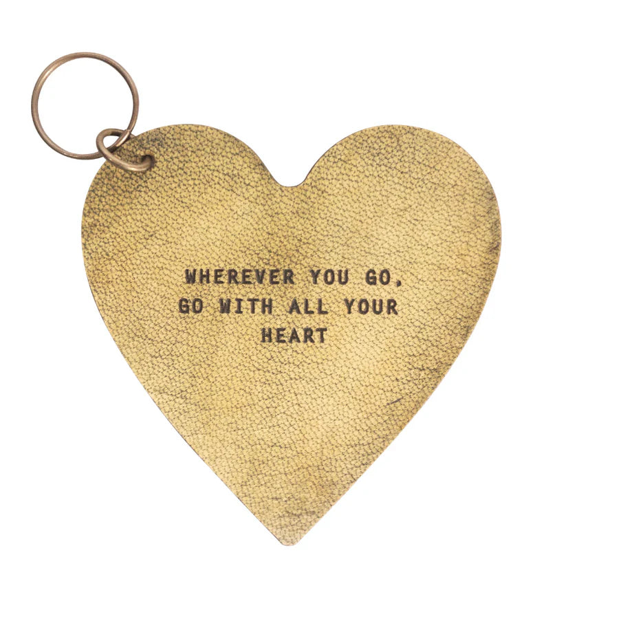 Leather Heart Keychain