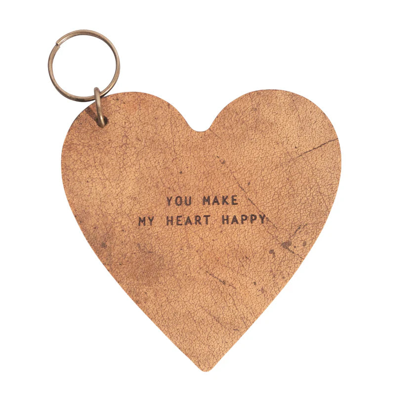Leather Heart Keychain