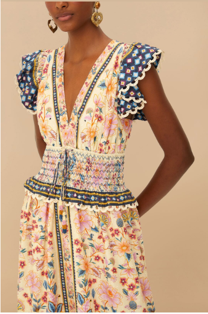 Superbloom Tapestry Cream Maxi Dress