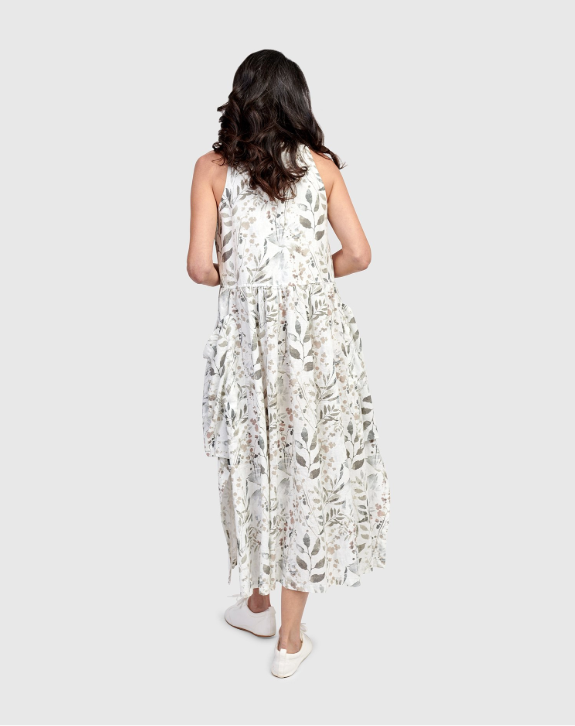 Sleevless Floral Dress with Pockets