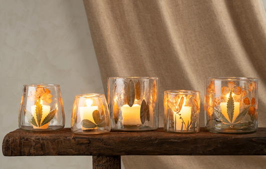 Pressed Floral Votive