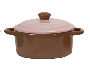 Stoneware Two-Tone Baker with Lid